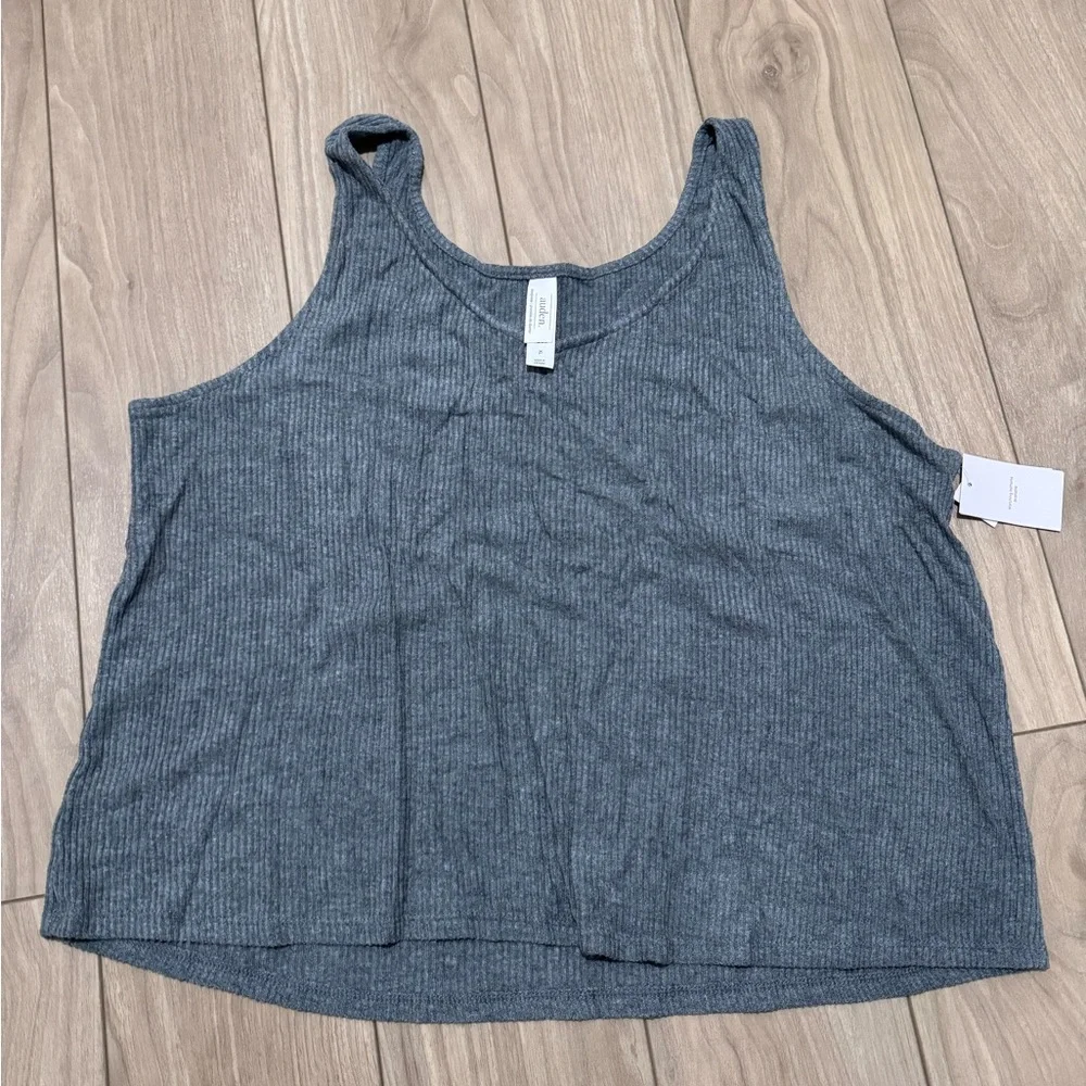 Auden dark gray Ribbed Tank Top- size XL - Picture 1 of 4